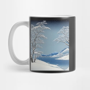 Ukiyo-e Japanese Art -Tranquil Snow-covered Landscape Mug